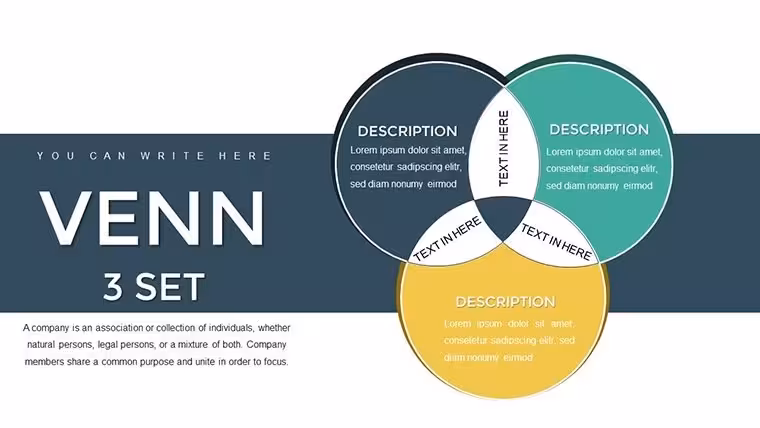 Versatile Venn Keynote Diagrams Template: Illuminate Connections Effortlessly