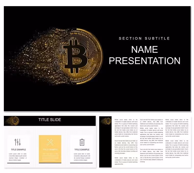 Bitcoin: Cryptocurrency Prices PowerPoint Template: Navigate the Digital Gold Rush