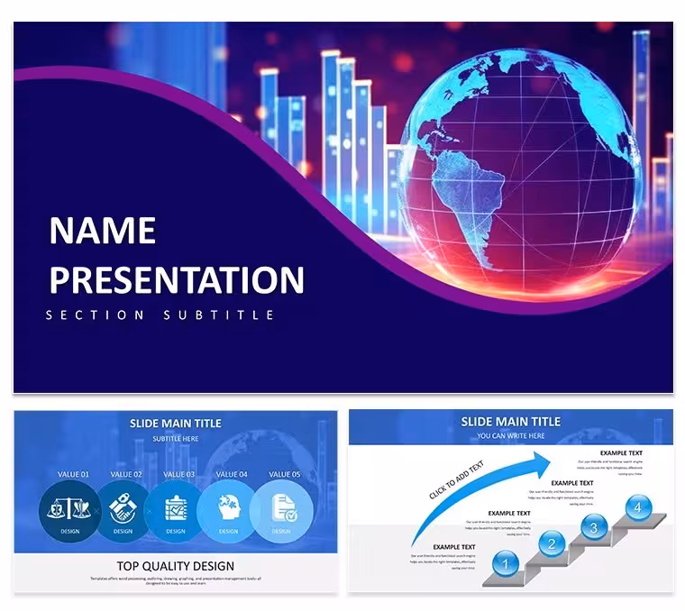 Focusing on Global Reach and Data Visualization Keynote Template for Presentation