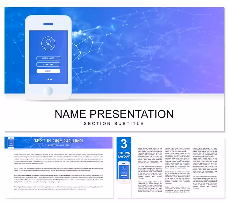 Smartphone, Social mobile analytics PowerPoint template