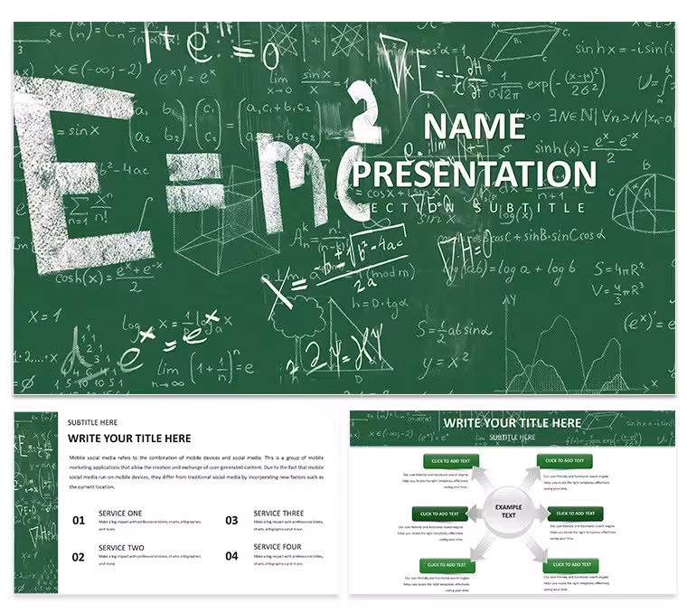 Mathematical Formulas Keynote Template: Reviving the Chalkboard Charm