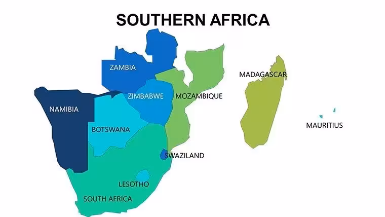 Southern Africa PowerPoint Maps Template: Spotlight the Southern Stars