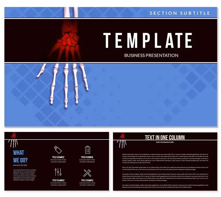 Hand and hand X-rays PowerPoint Template
