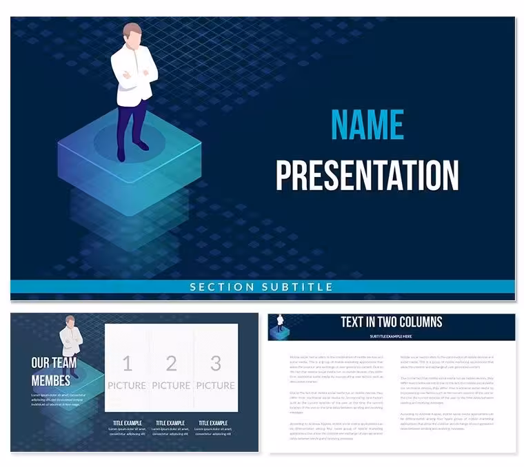 Leading, managing PowerPoint template, Background presentation