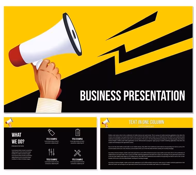Megaphone and Black Friday Sale PowerPoint Template for Presentation