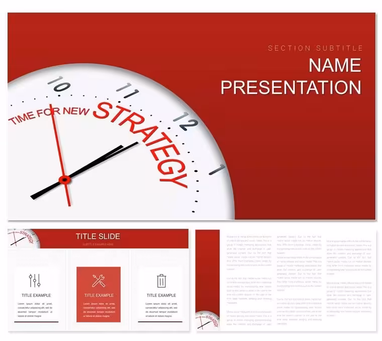Time for New Strategy PowerPoint Template: Forge Paths to Innovation