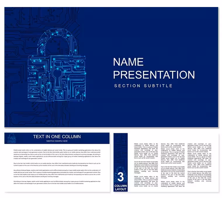 Data Protection Security System PowerPoint Template - Editable Diagrams for Board Meetings