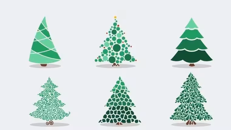 Christmas Tree PowerPoint Shapes: Holiday Designs