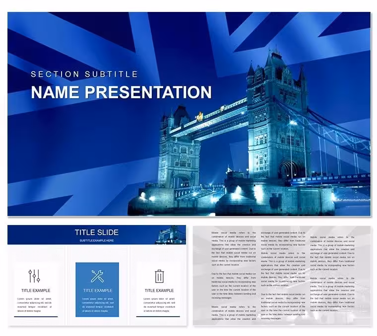 London Bridge PowerPoint Template: Forging Connections in Business and Travel