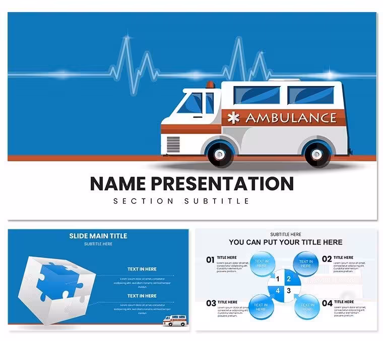 Ambulance Design Keynote Template for Emergency Slides