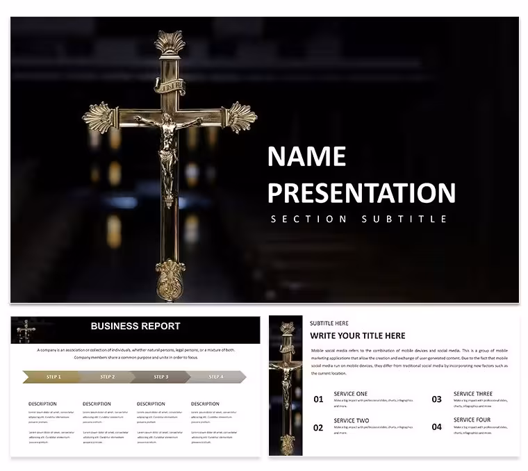 Symbolism of the Cross Keynote Template for Religious Presentations