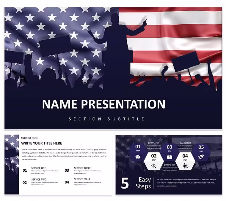 Political Public Speaking PowerPoint Template: Ignite Your Campaign Narrative