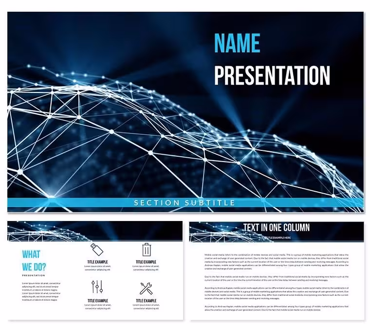 Tetrahedron Module Light PowerPoint Templates