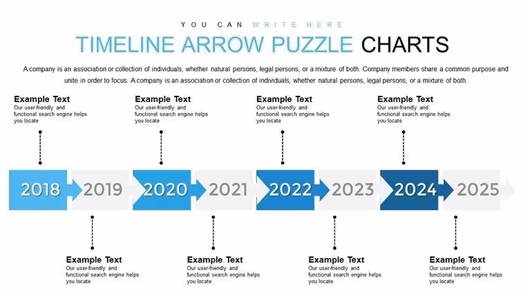Creative Infographic Timeline Arrow PowerPoint Template: Narrate with Flair