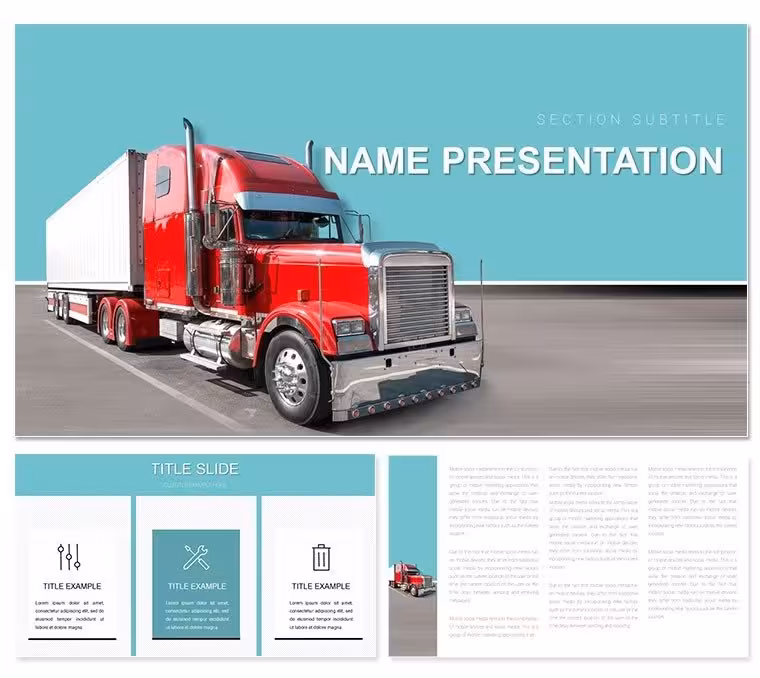 Drive Home Your Logistics Vision with the Freight Road Transportation PowerPoint Template