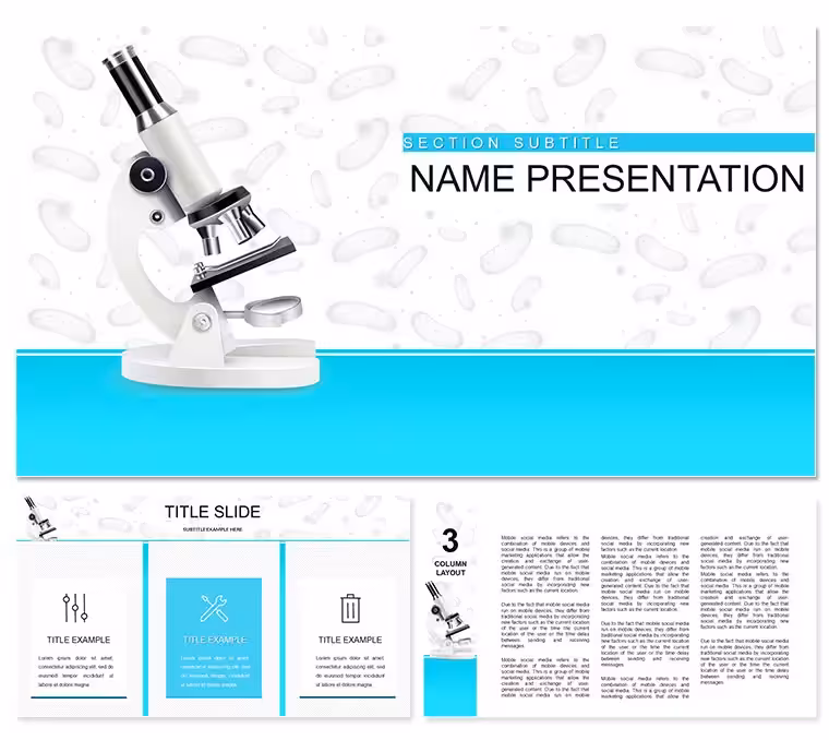 Microscope: Viruses and Bacteria PowerPoint template