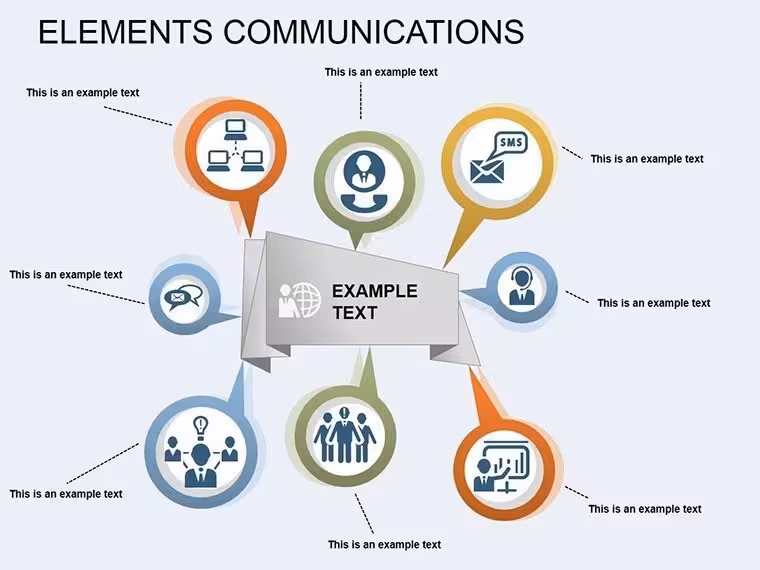 Elements Communication PowerPoint Diagram: Visualize Data Relationships