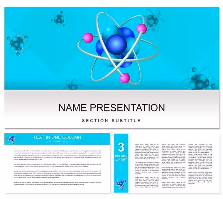 Chemical elements: Atoms, molecules, ions PowerPoint template
