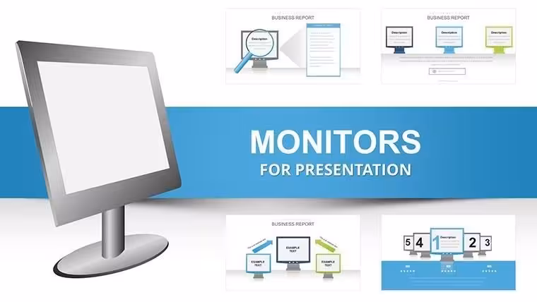 Monitors Infographic PowerPoint Charts Template