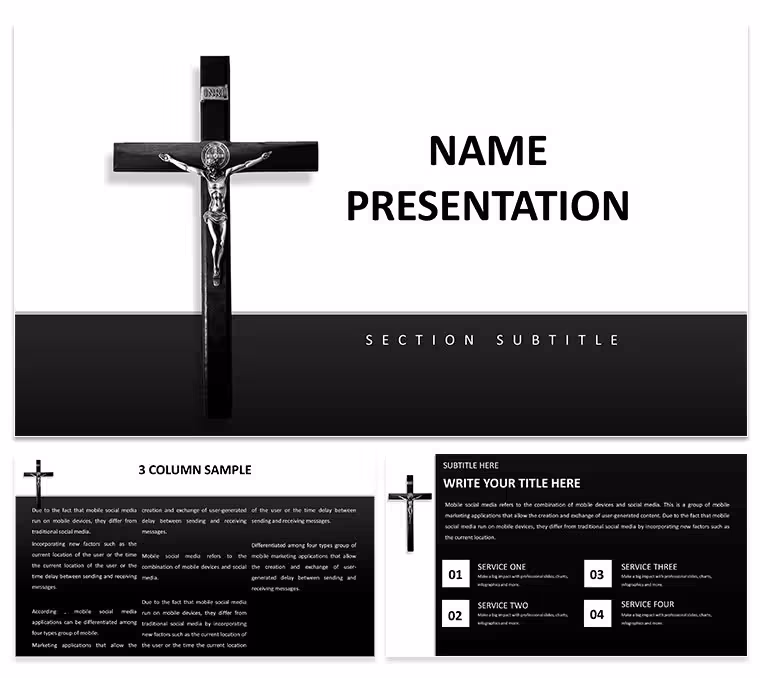 Symbol Crucifixion of Lord Jesus Christ and Salvation Keynote Template: Embrace Eternal Hope