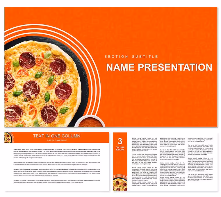 Pizza Recipes Images PowerPoint Template, Download PPT