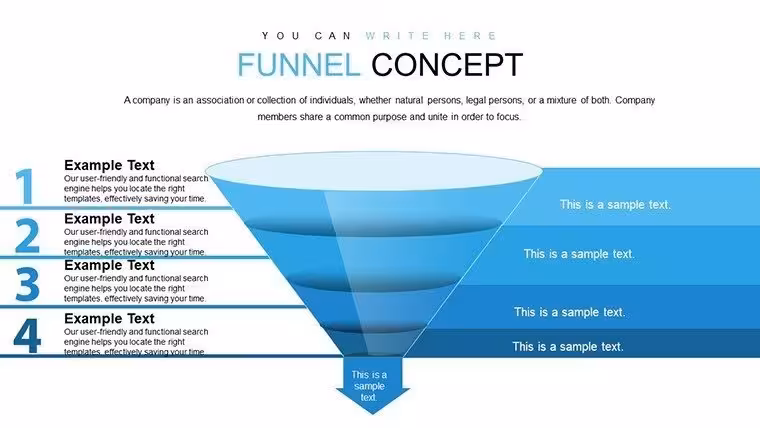 Funnel Concept PowerPoint Charts Template: Streamline Your Visual Narratives
