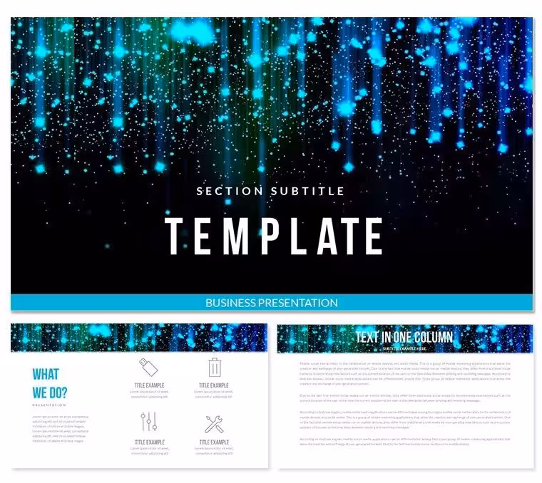 Star-fall Fireworks PowerPoint template Presentation