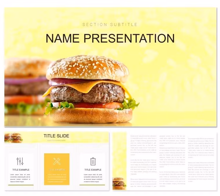 Classic Smashed Cheeseburger PowerPoint Template Presentation
