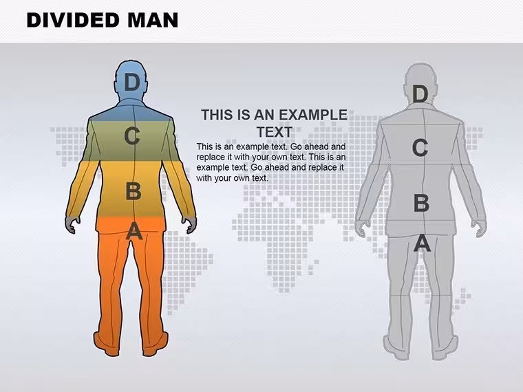 Divided Man PowerPoint Charts Template Presentation
