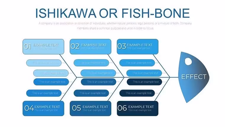 Dark Effect - Barebone Ishikawa PowerPoint charts - Slide1