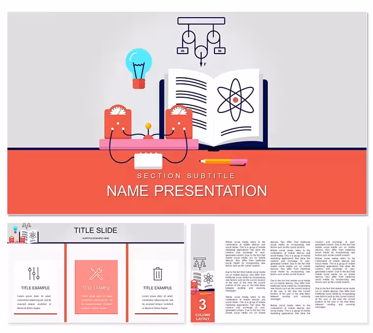 Physics Books PowerPoint Template: Presentation