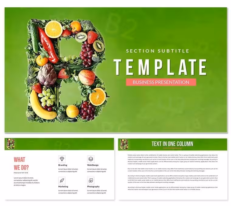 Vitamin B Pills PowerPoint Template