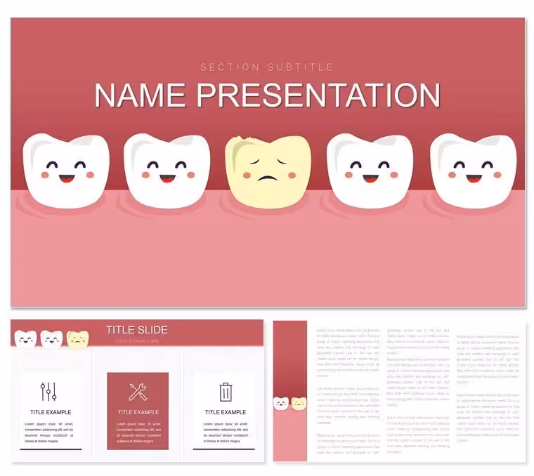 Healthy and Sick Teeth PowerPoint Template Presentation