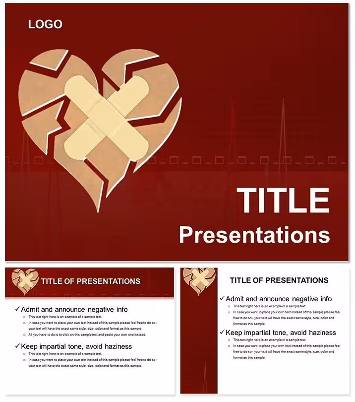 Broken Heart PowerPoint Template: Mending Narratives with Emotional Depth