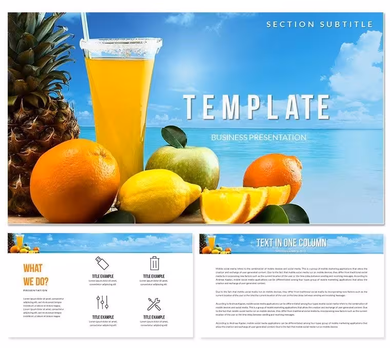 Summer Drinks: Fruit Drinks, Lemonades PowerPoint templates