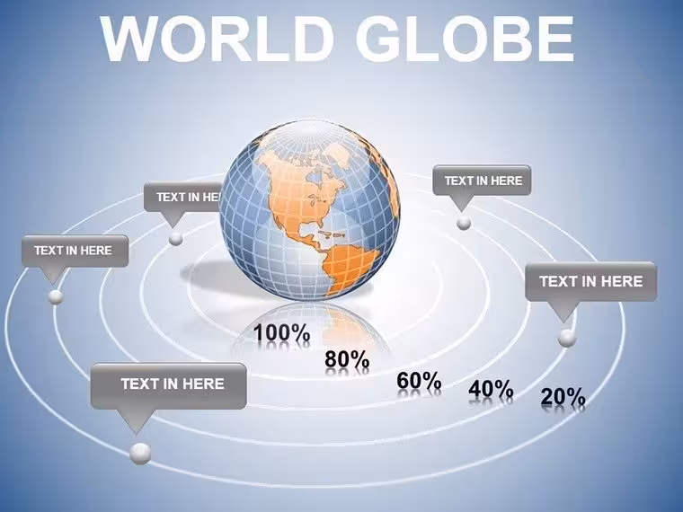 World Globe PowerPoint Diagram: Global Insights Visualized