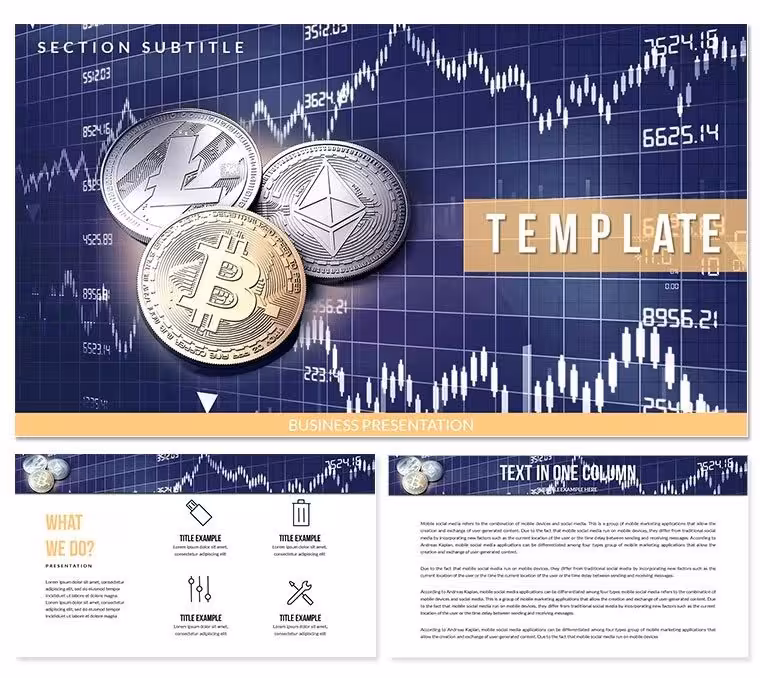 Bitcoin, Ethereum, and Litecoin Price PowerPoint templates