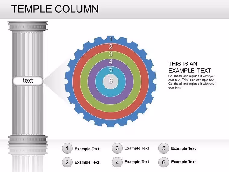 Temple Column PowerPoint Charts: 26 Editable Slides