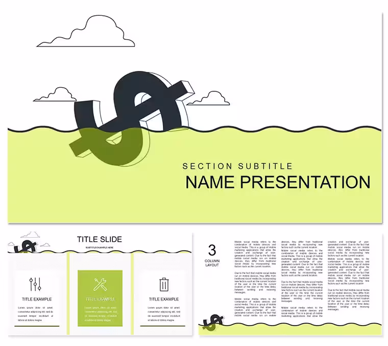 Dollar Decline or Dollar Collapse PowerPoint template