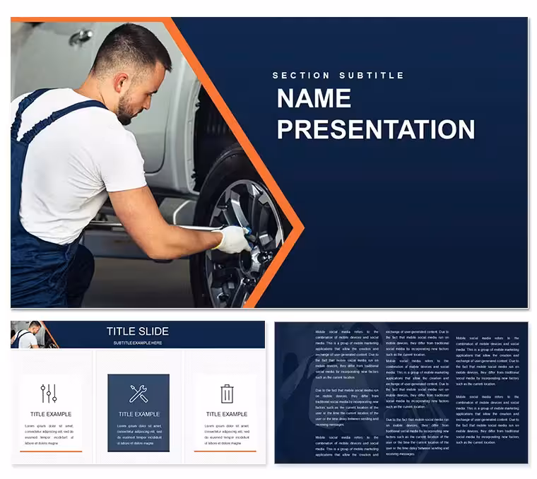 Auto Repair Mechanics PowerPoint template