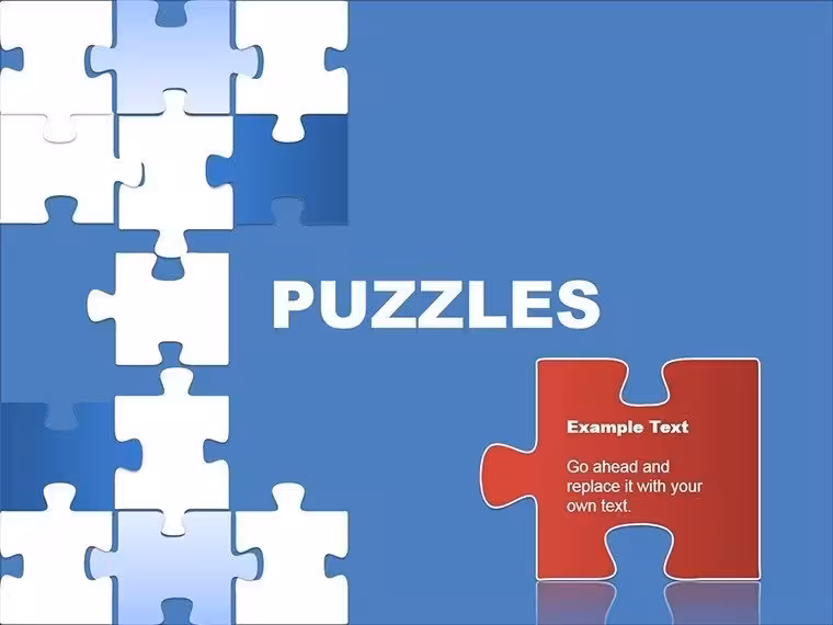 Blue Puzzle PowerPoint Diagrams: Assemble Insights That Fit