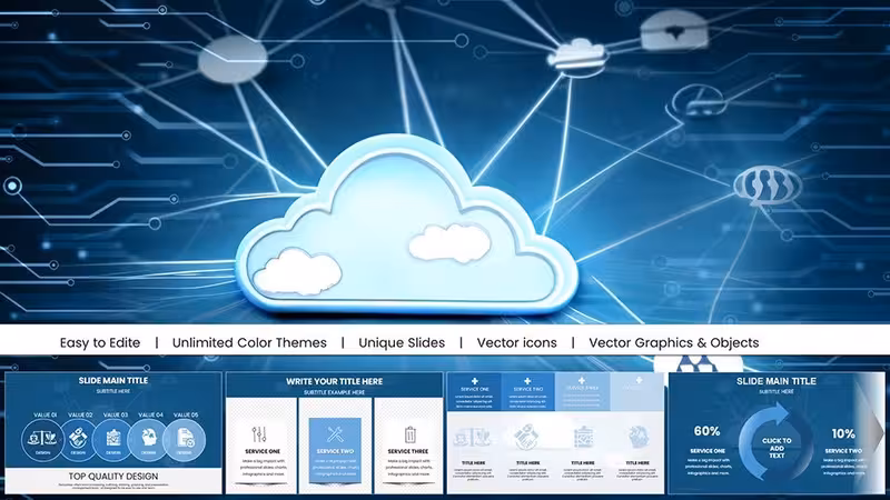 Secure Cloud for Business PowerPoint Charts: Streamlined Data Security