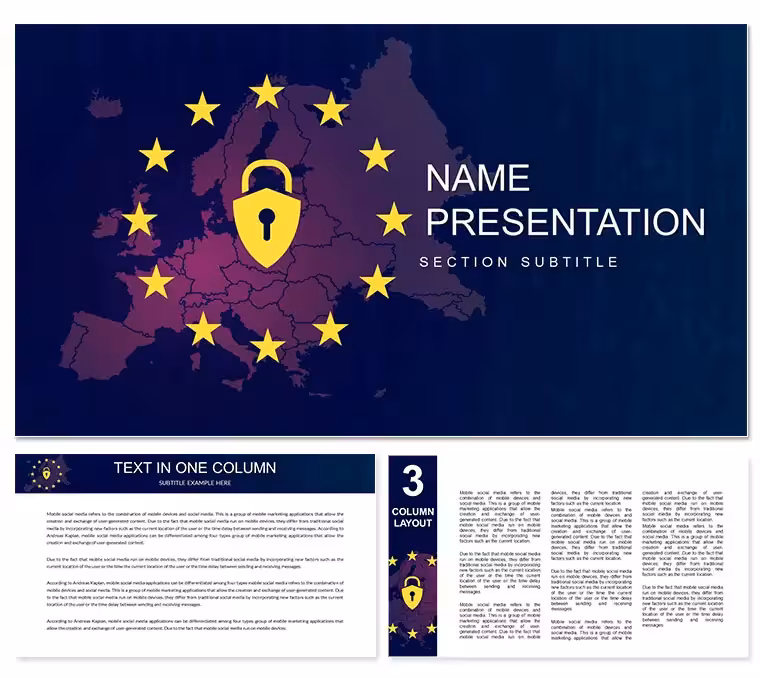 European Union: General Data Protection Regulation PowerPoint Template, PPT