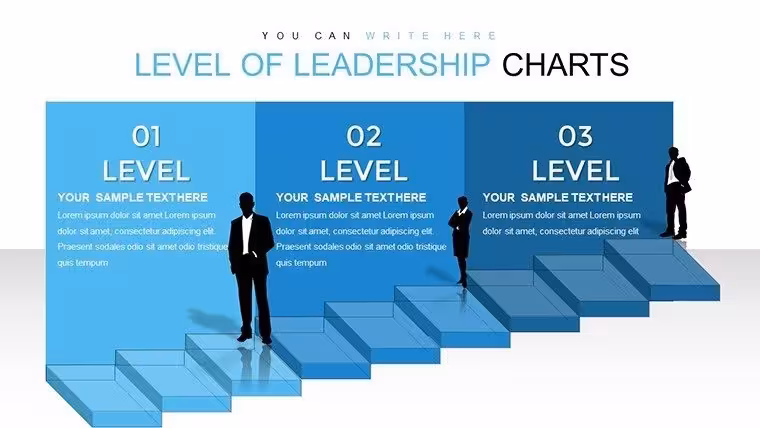Level of Leadership 3D Cube PowerPoint Charts Template
