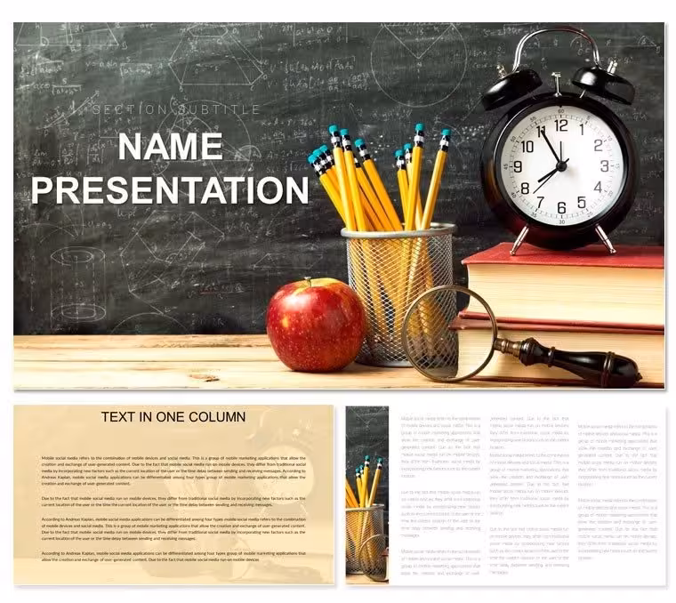 School Day Lessons and Breaks PowerPoint Template: Organized Education Visuals