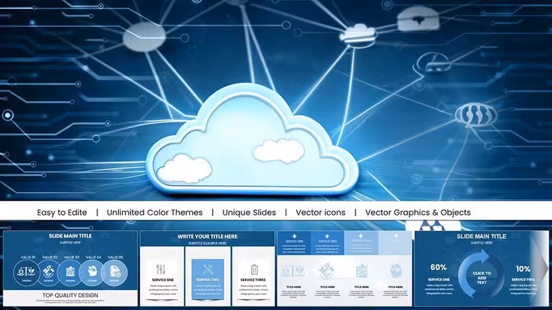 Premium Secure Cloud Business Charts for Keynote Presentations