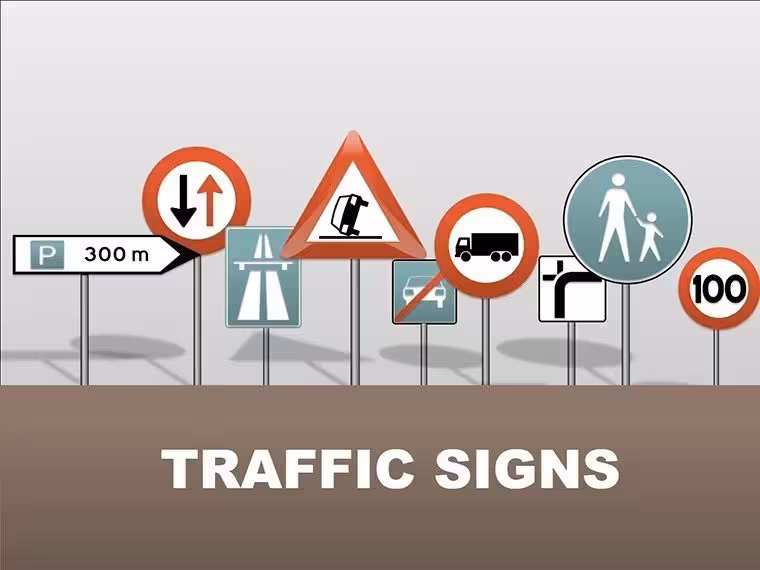 Traffic Signs PowerPoint Charts Template for Presentations