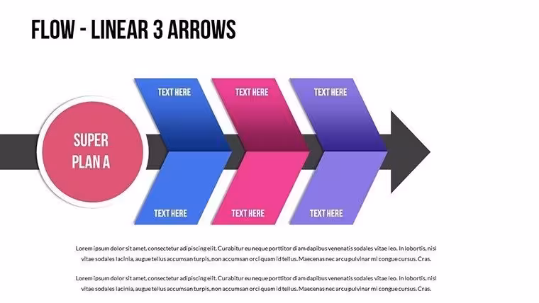 Flow Arrow PowerPoint Charts - Editable PPTX