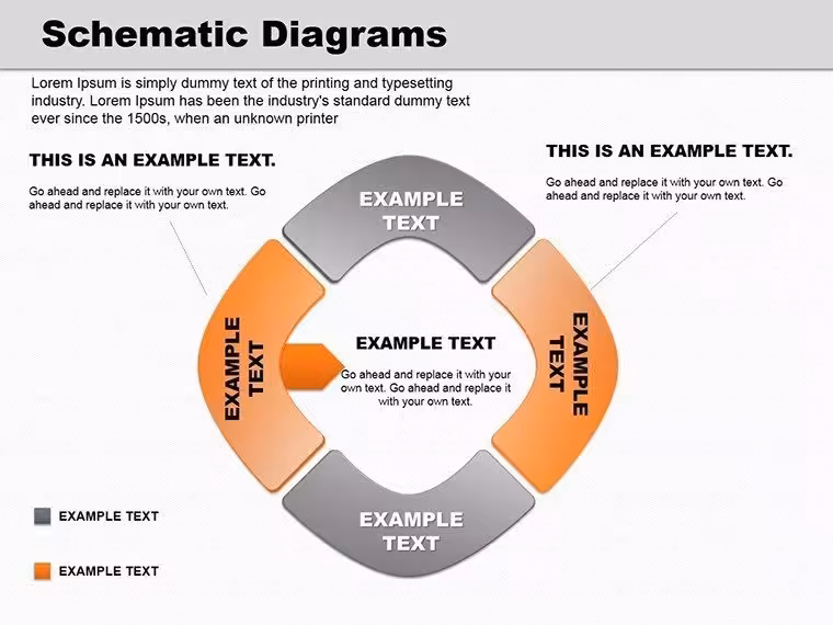 Schematic PowerPoint Diagrams: 18 Editable PPTX Slides