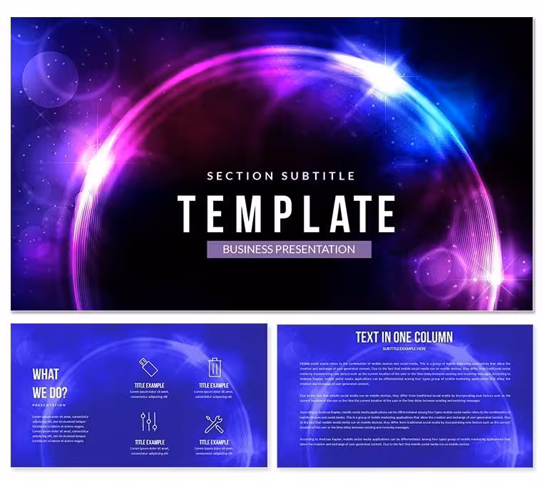 Glowing Sphere PowerPoint template Presentation